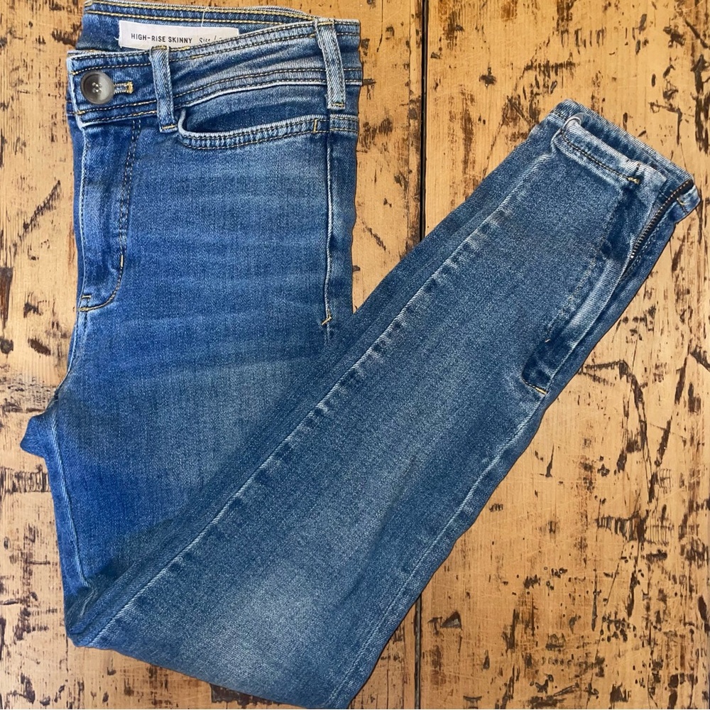 Anthropologie Pilcro and the Letterpress High Rise Skinny Jeans with Zippers 25